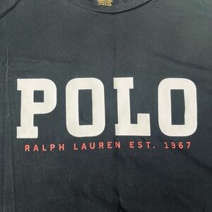 Polo by Ralph Lauren Black Tee with White and Red Logo